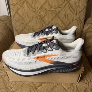 Brooks Ghost 17  Gray Black Orange Running Shoes 1104422E048 Mens Size 14D